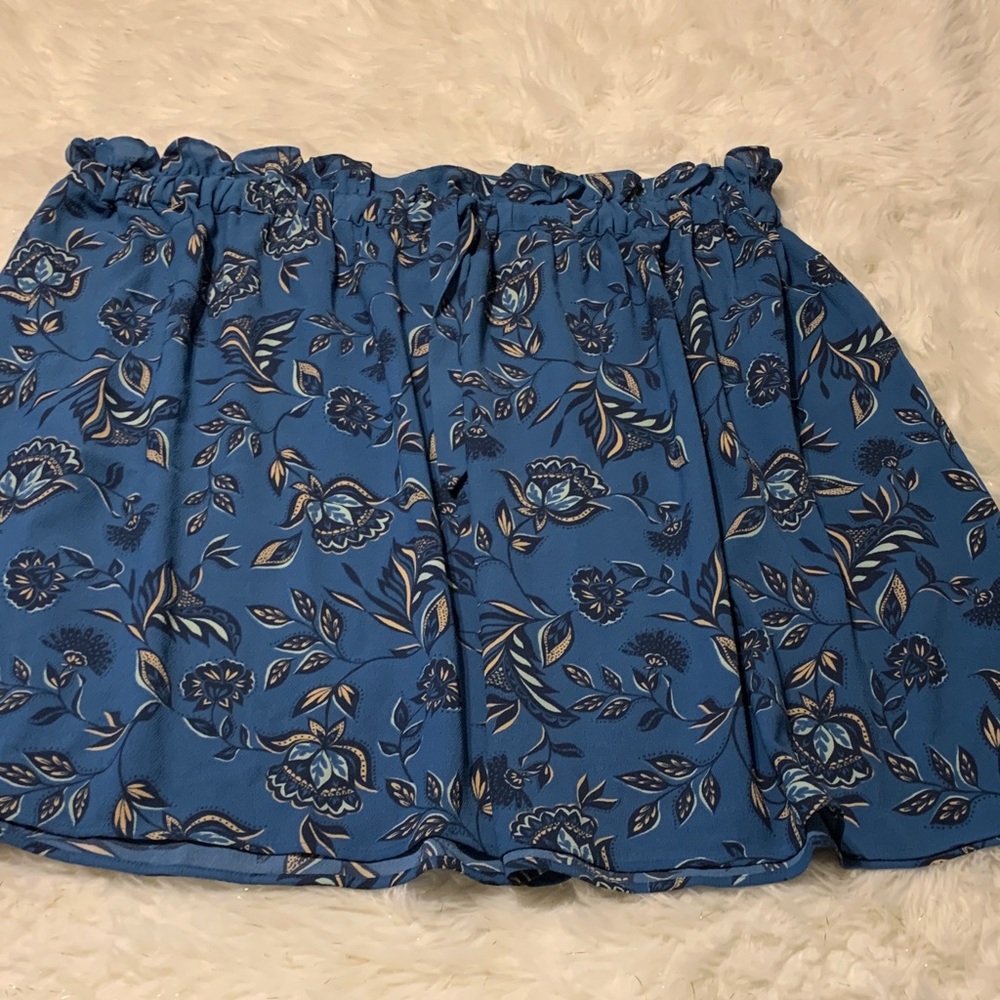Lane Bryant Blue Floral Mini Skirt NWT